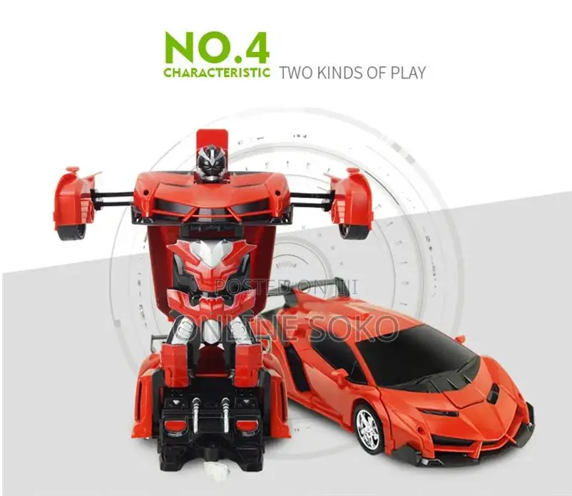 Kids Remote Control Battery Deformation Robot Toy Car