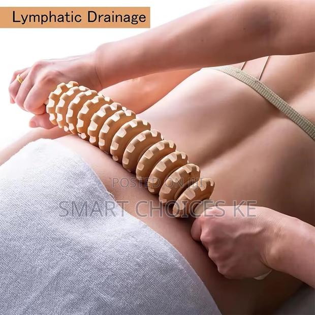 *Curved Wood Massage Roller Stick Lymphatic Drainage Wood