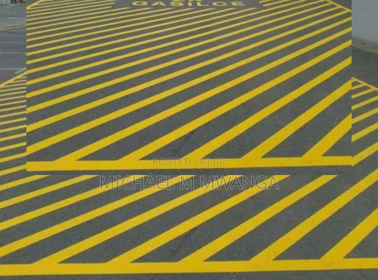 Traffic Lanes Marking Yellow Paint