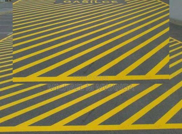 Traffic Lanes Marking Yellow Paint