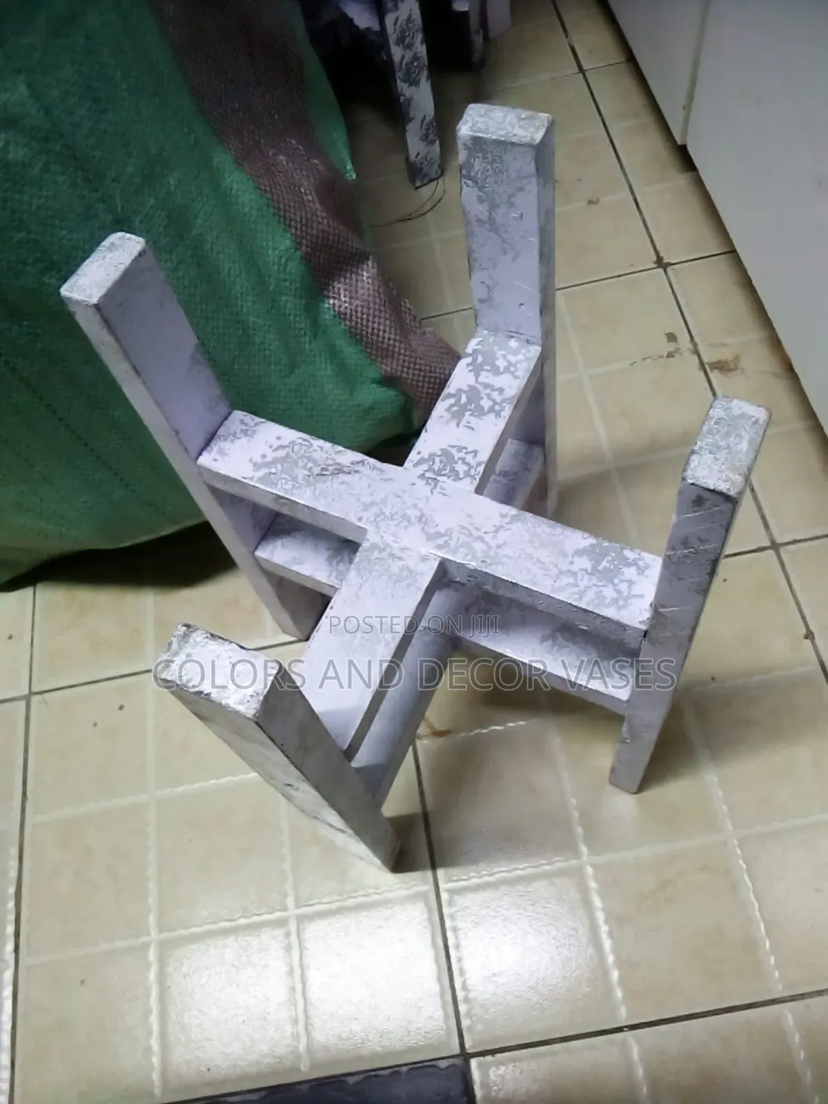 White Flowered Stand Home Decor