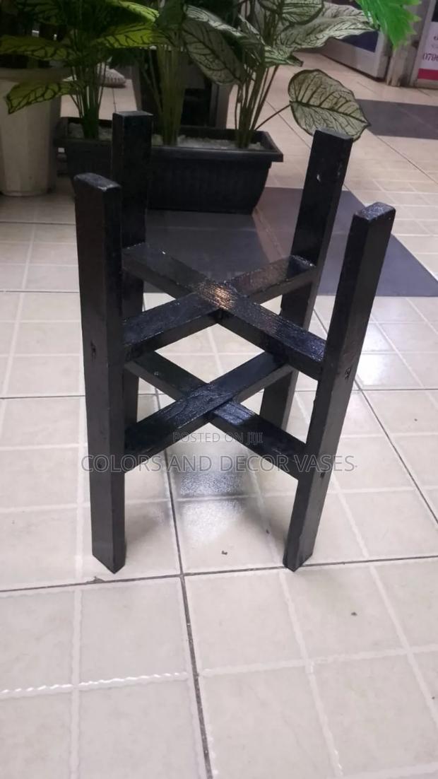 Black Home Decor Wooden Stand - main view