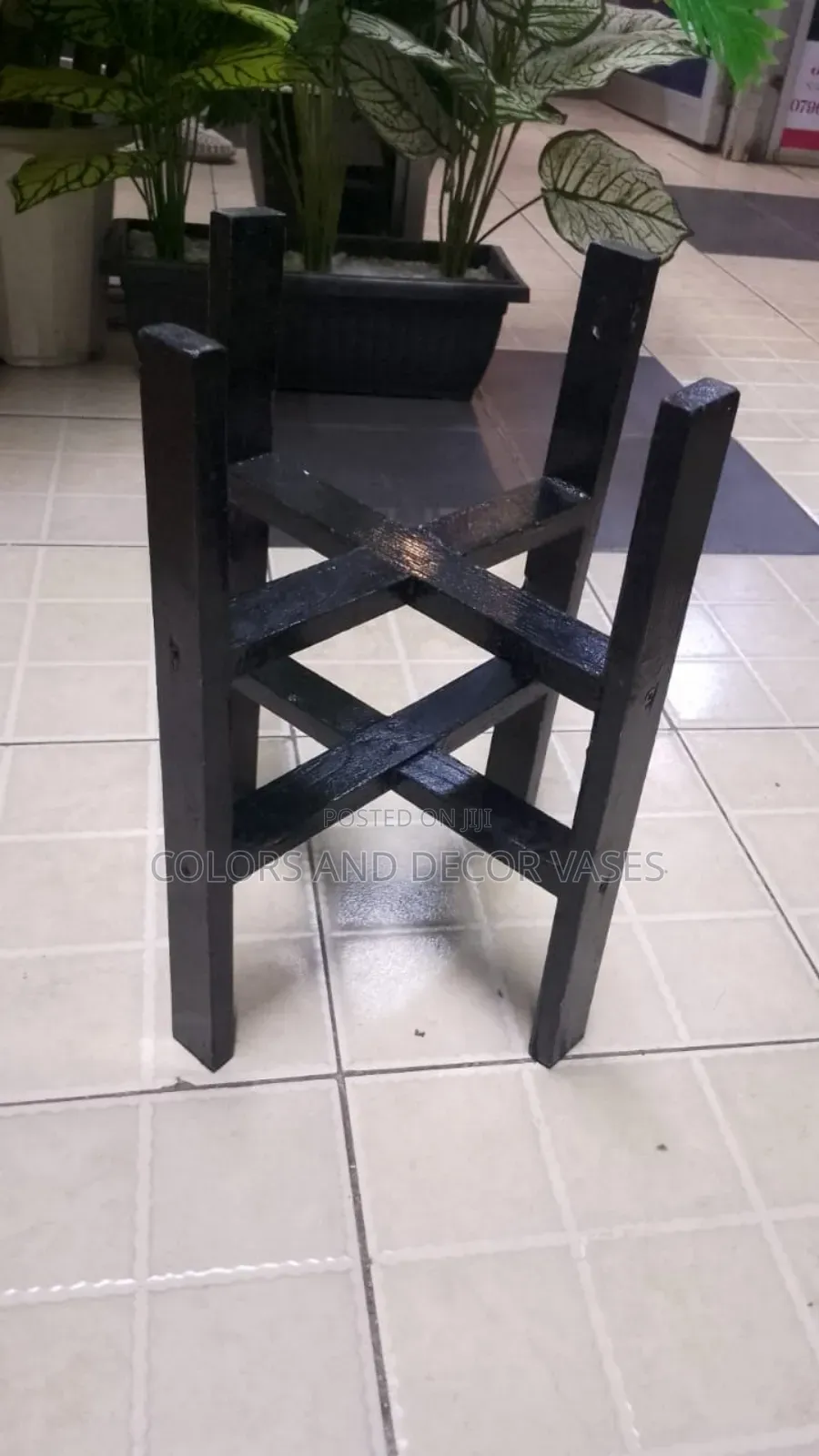 Black Home Decor Wooden Stand