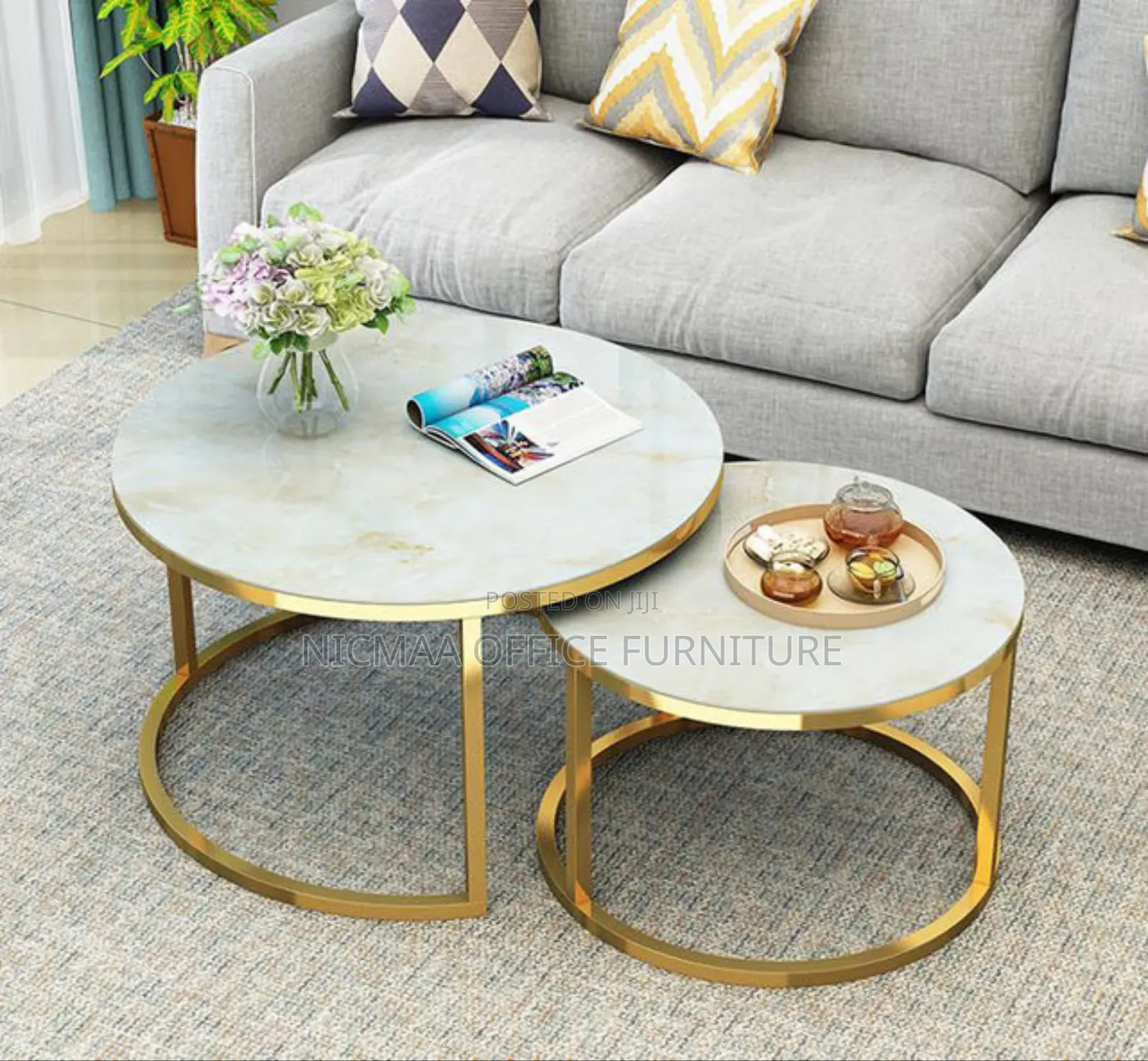 Marble Effect: Black Nesting Coffee Table