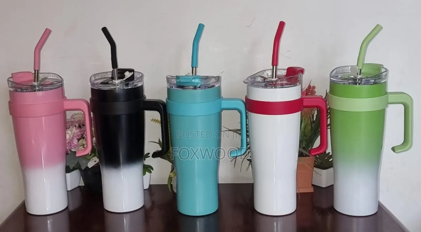 Stainless Steel Thermocups With Steel Straws