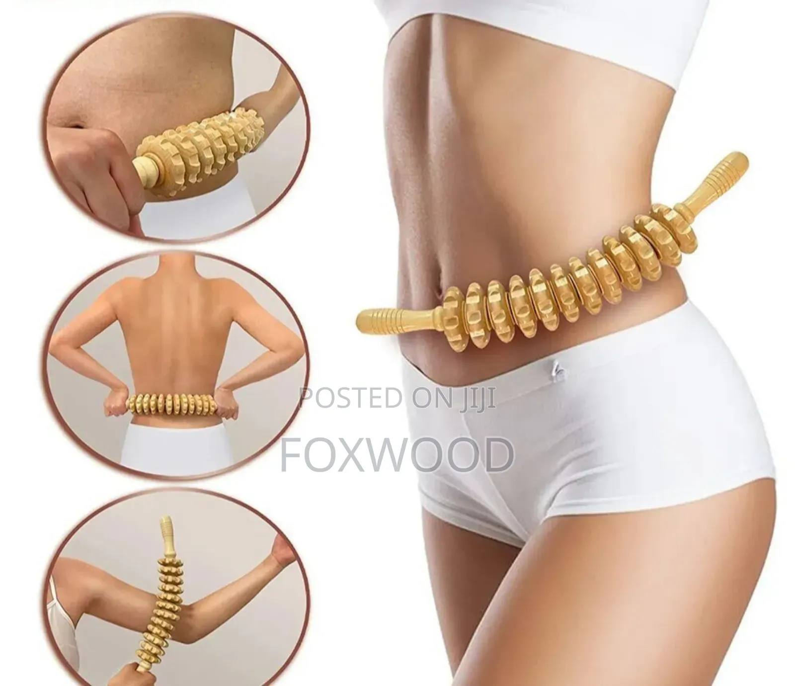 Curved Wood Massage Roller Stick