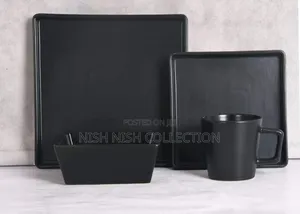 24 Pieces European Style Black Dinner Set