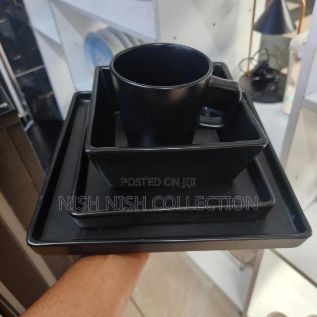 24 Pieces European Style Black Dinner Set - thumbnail 4