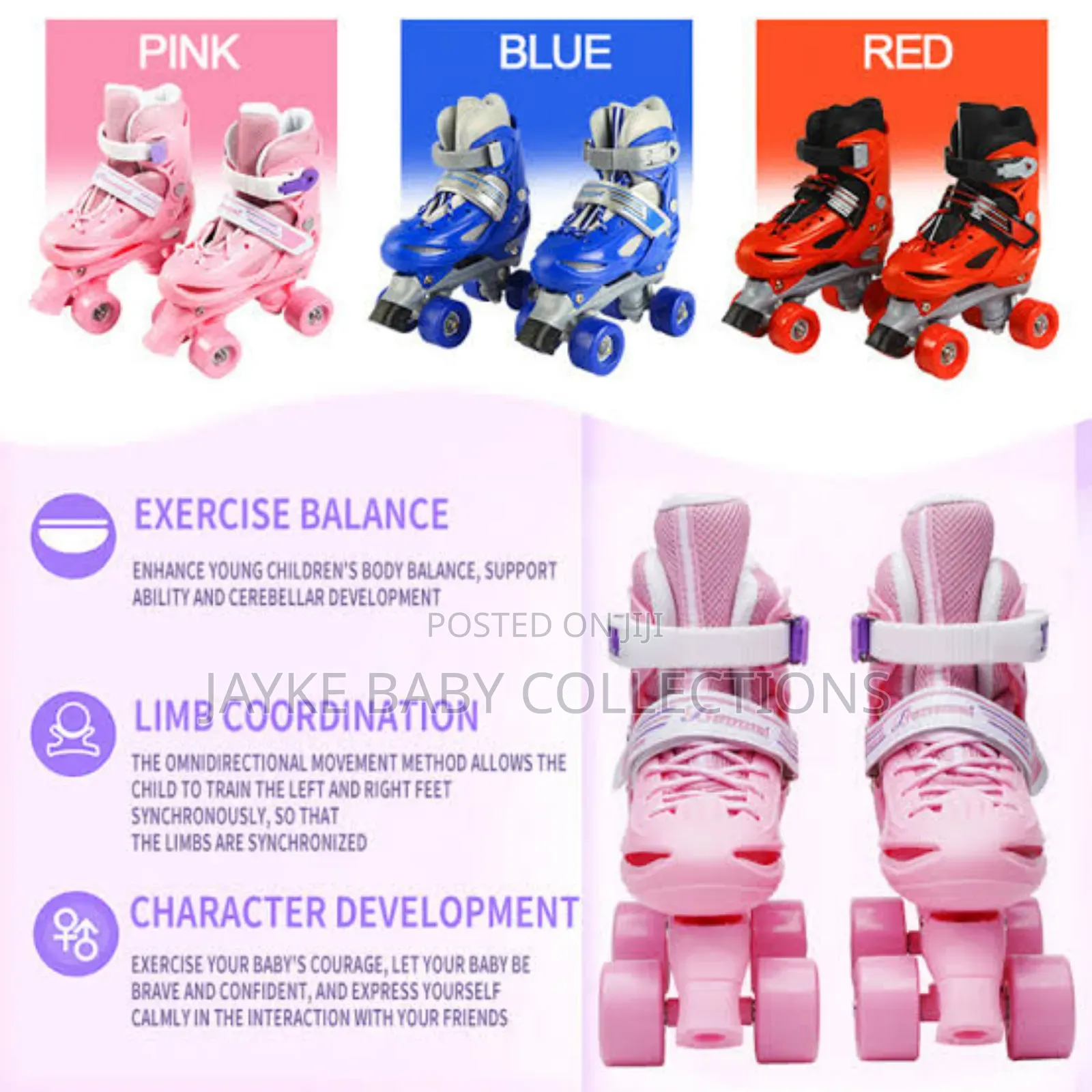 Double Row Adjustable Roller Skates for Kids Teens
