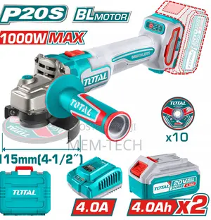 Total Tagli271532 Cordless Angle Grinder 1000w 20v