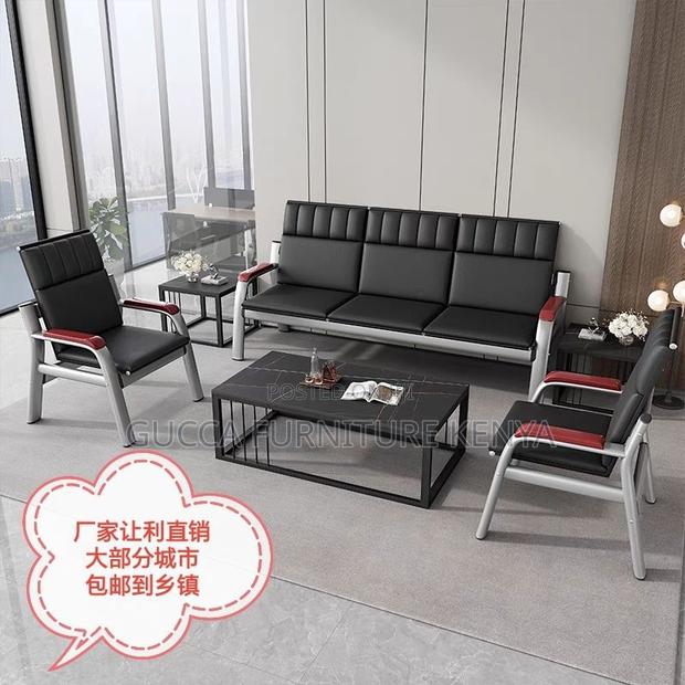 Office Chair:Modular Executive Leather Sofa-Steel Frame - thumbnail 3