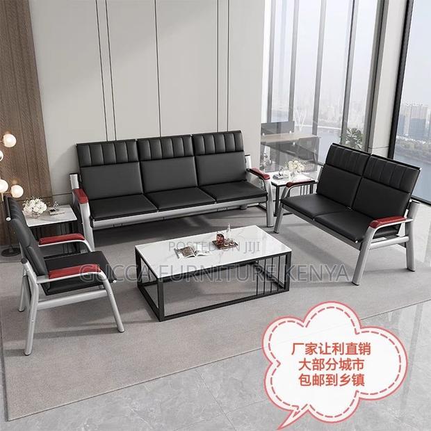 Office Chair:Modular Executive Leather Sofa-Steel Frame - thumbnail 2
