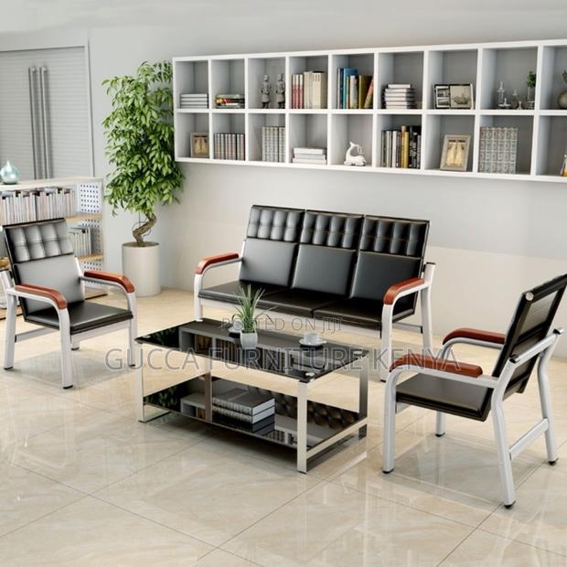 Office Chair:Modular Executive Leather Sofa-Steel Frame - thumbnail 4