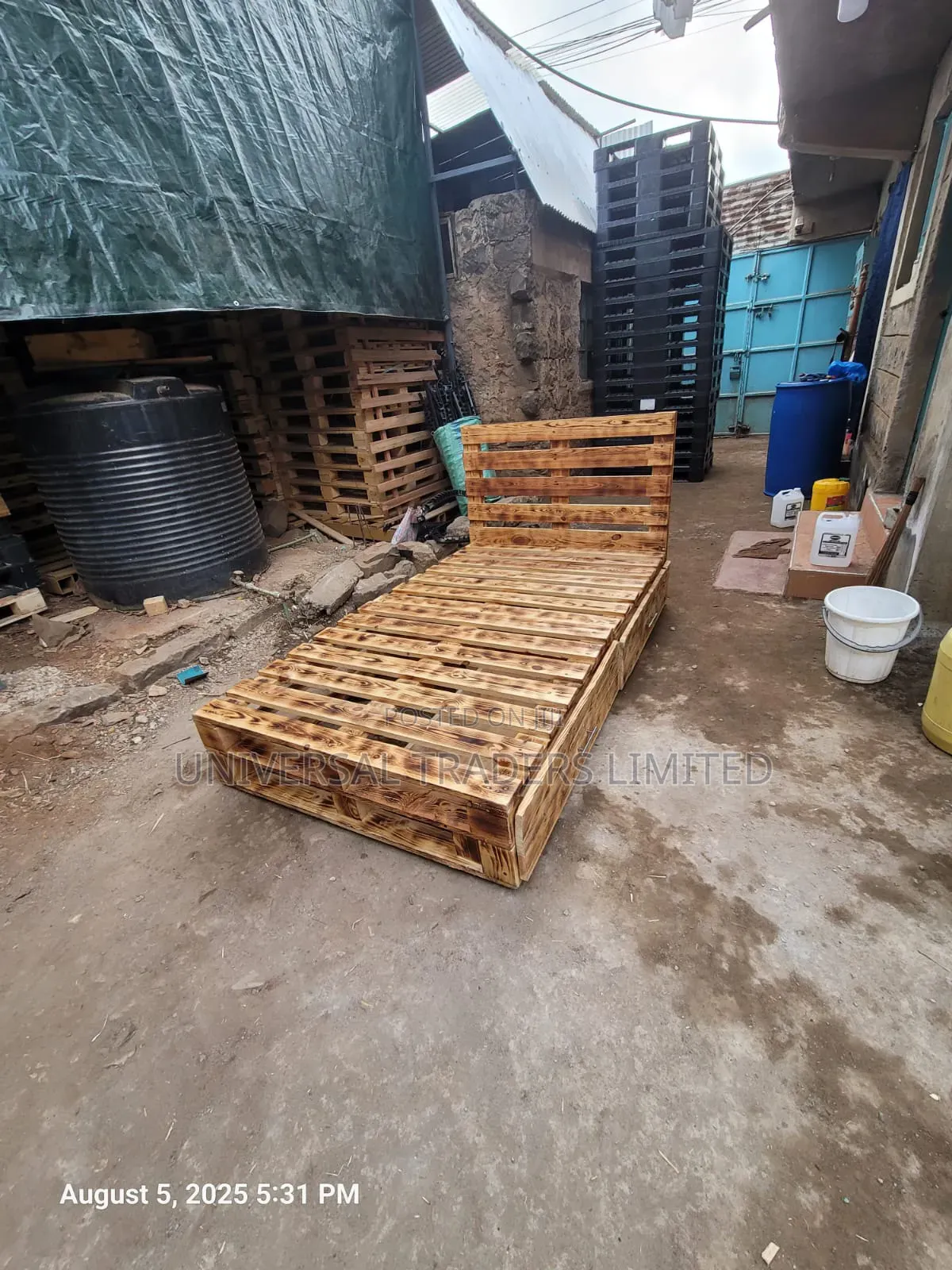 Pallet Bed With Drawers.