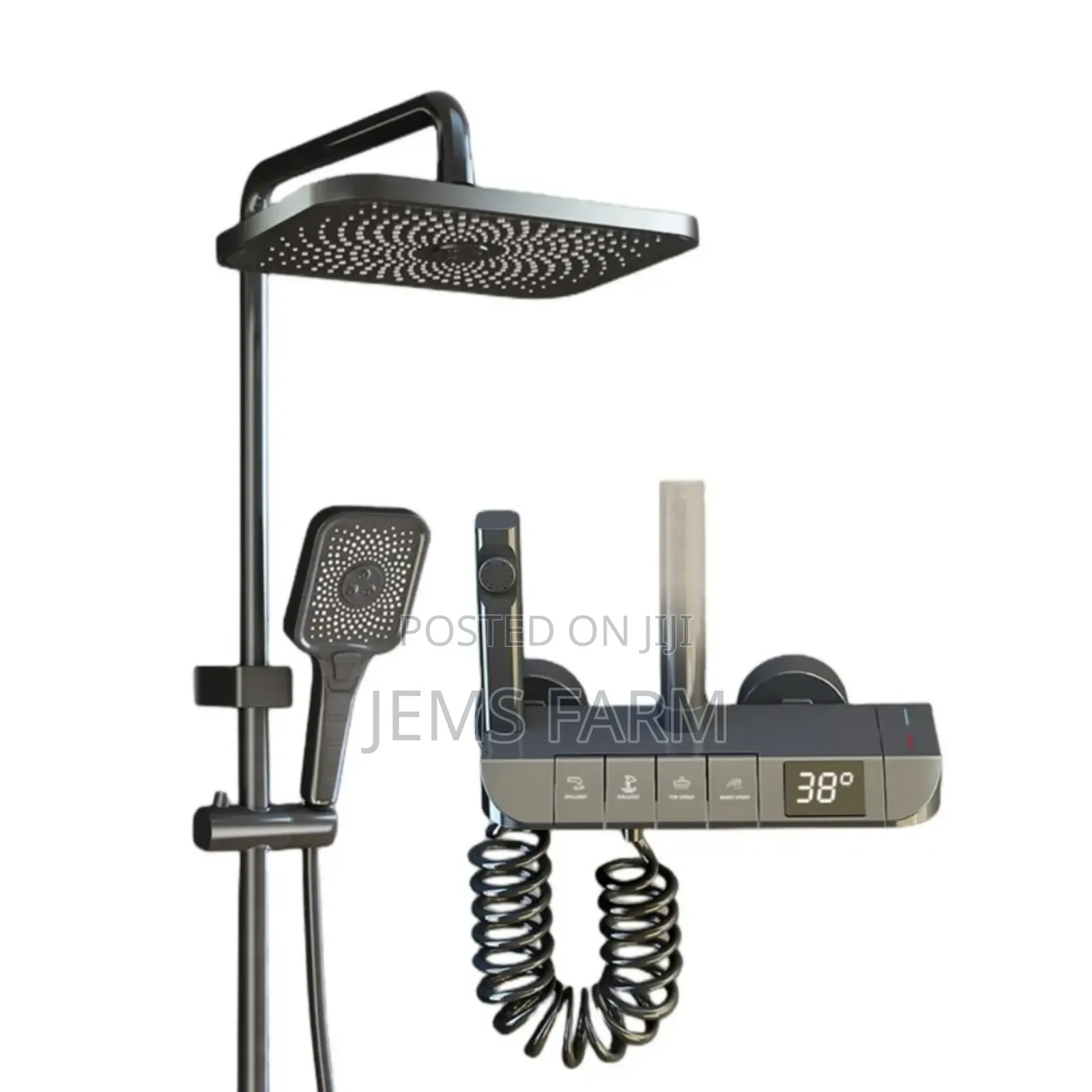 Digital Display Piano Shower System 4 Gear Thermostatic Set