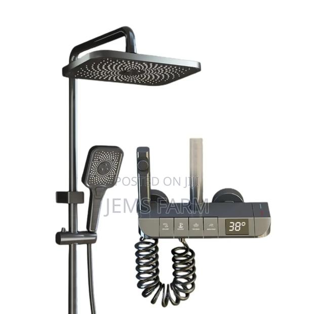 Digital Display Piano Shower System 4 Gear Thermostatic Set - main view