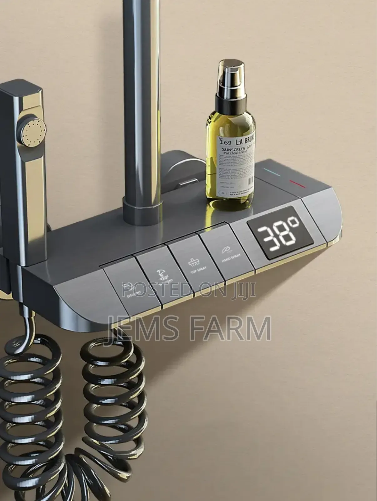 Digital Display Piano Shower System 4 Gear Thermostatic Set