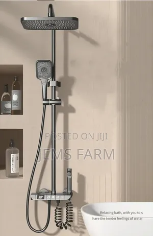 Digital Display Piano Shower System 4 Gear Thermostatic Set