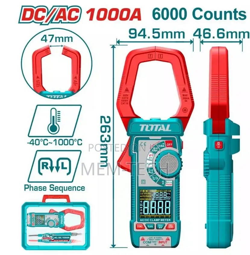Total TMT Dc/Ac Clamp Meter 1000a