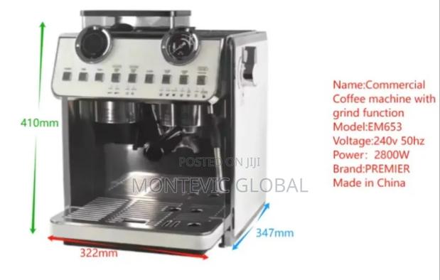 Commercial Coffee Machine With Grinder - main view