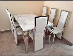 Grey Pure Marble Top 6 Seater Dining Table at 79999 - thumbnail 2