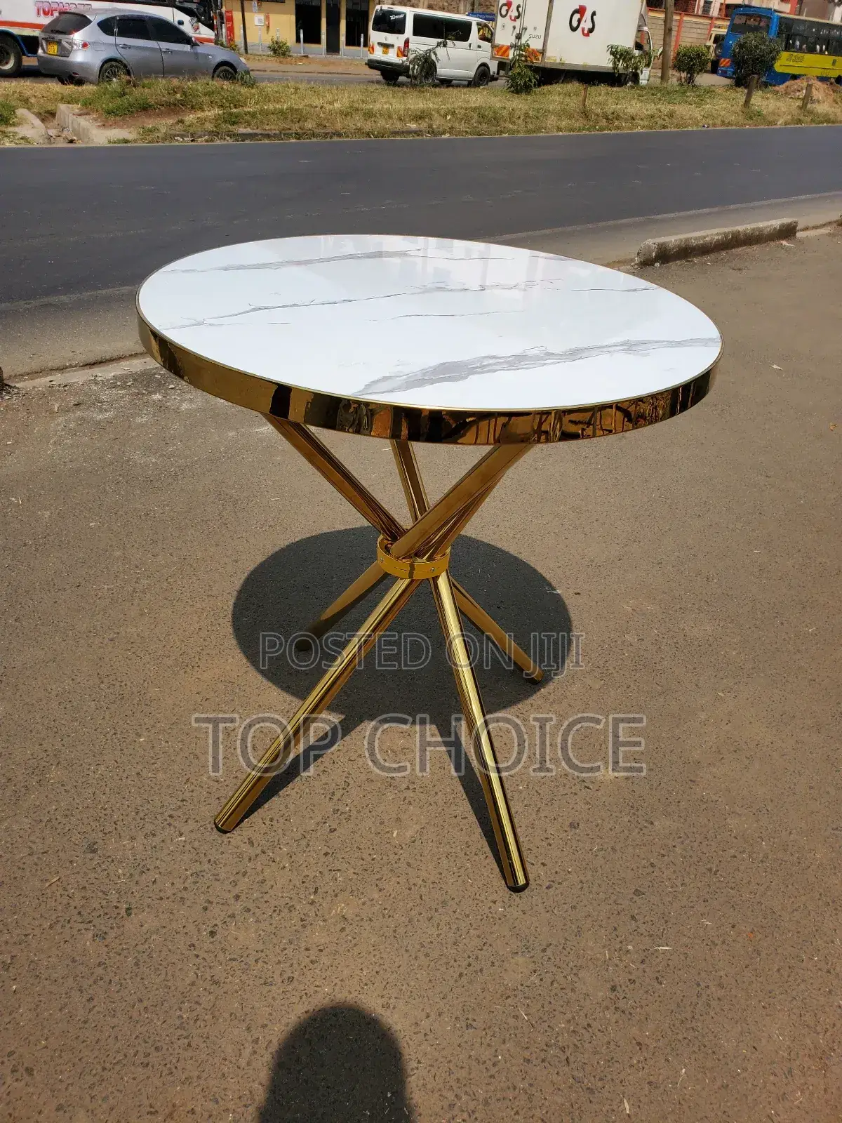 Wooded With Marble Effect Outdoor Table