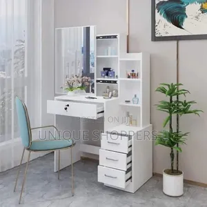 Dressing Table With Sliding Mirror for a Storage Compartment
