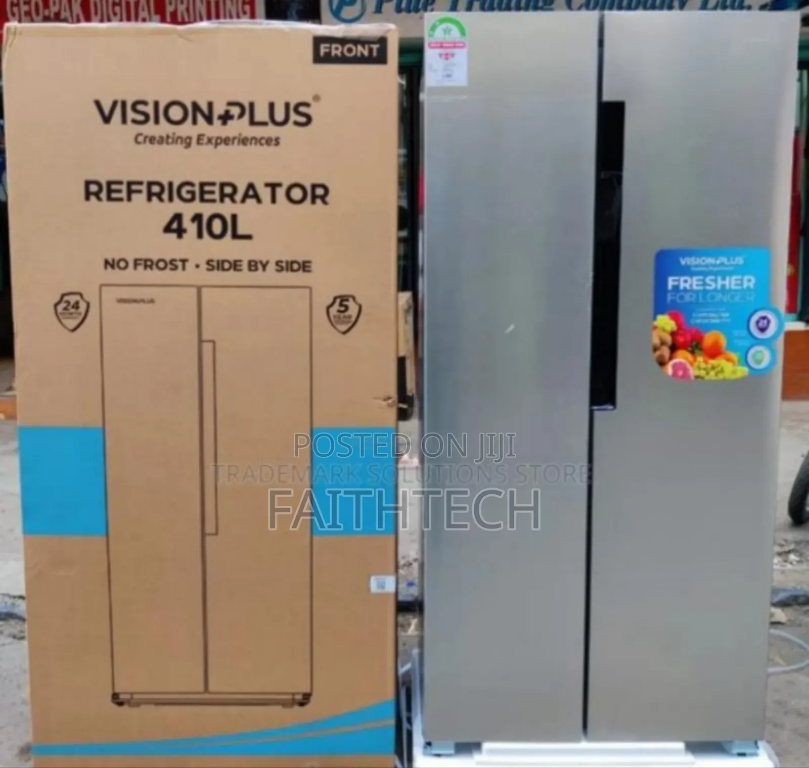 *Vision Plus Fridge Side by Side No Frost 410l
