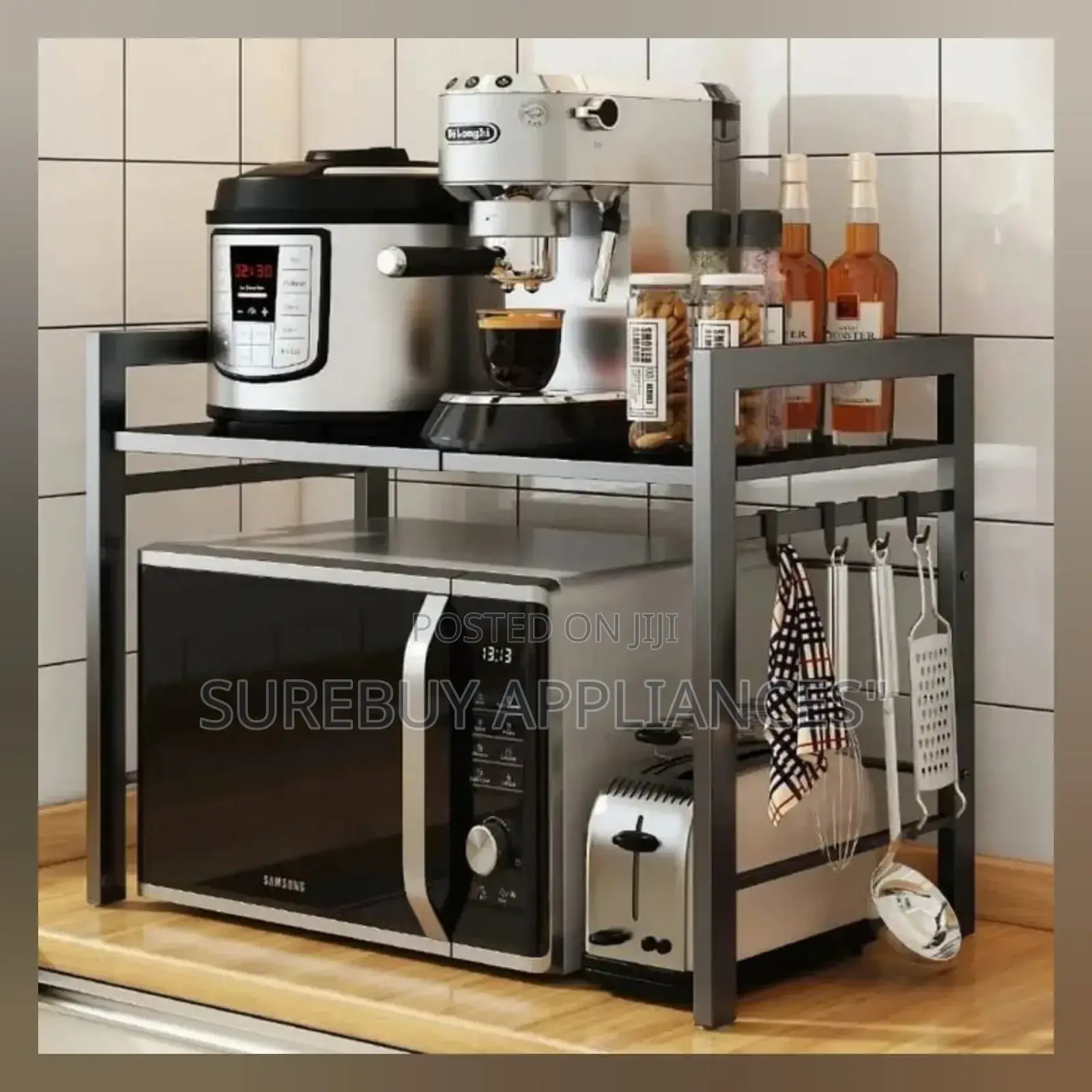 Heavy Duty Adjustable Microwave Stand – Single Layer