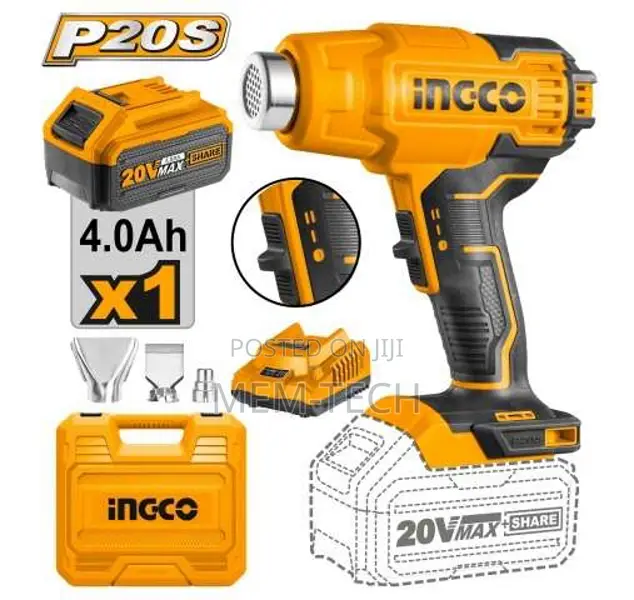 Ingco Hgli20025 Lithium-Ion Heat Gun 20v