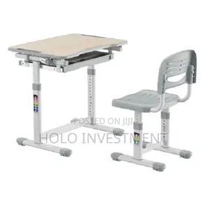 Screw-Locking Height Adjustable Kids Desk and Backrest Chair