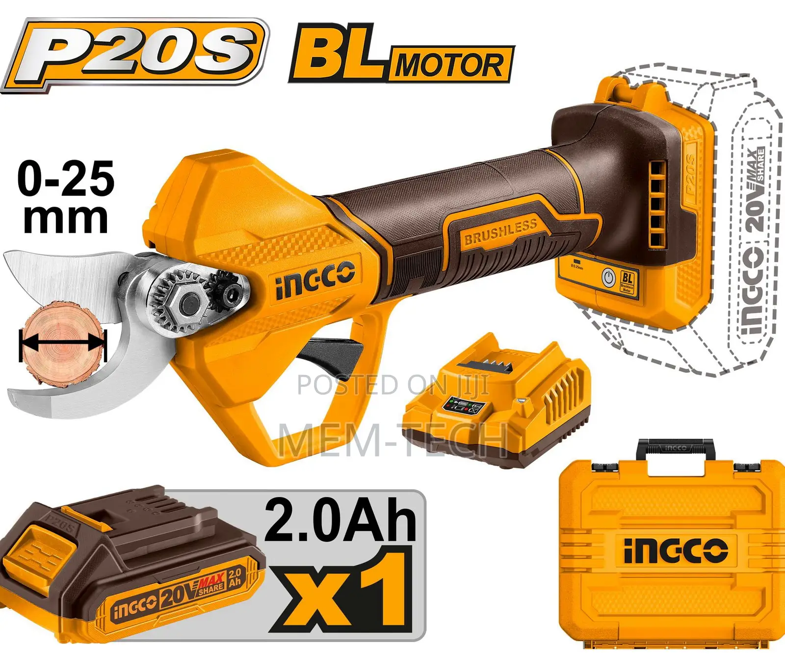 Ingco Cssli202581 Lithium-Ion Gauge Straight Shear 20v