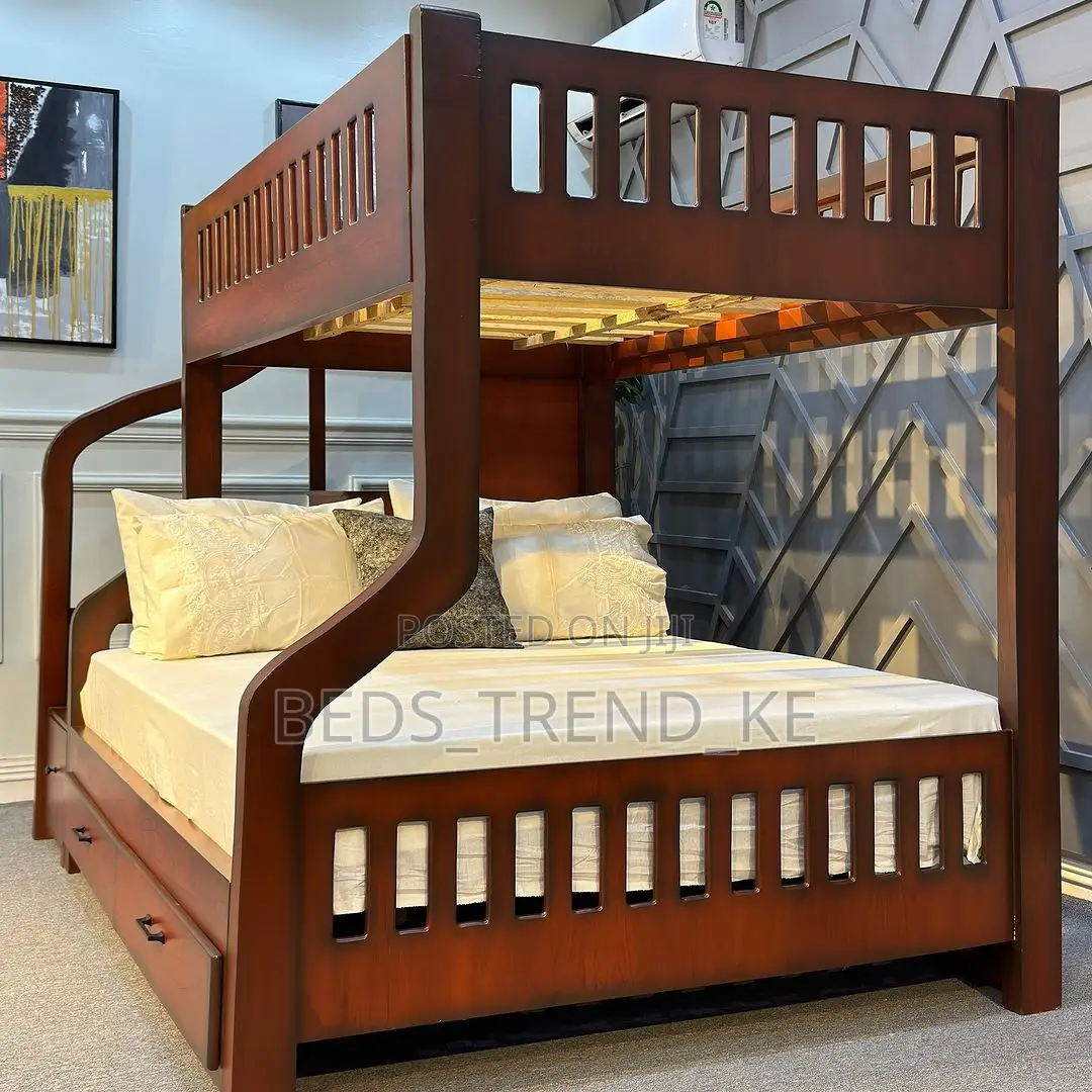 Mahogany 4 by 6 Ft Double Decker Bed