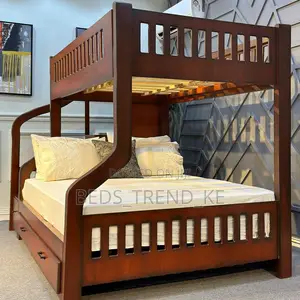 Mahogany 4 by 6 Ft Double Decker Bed