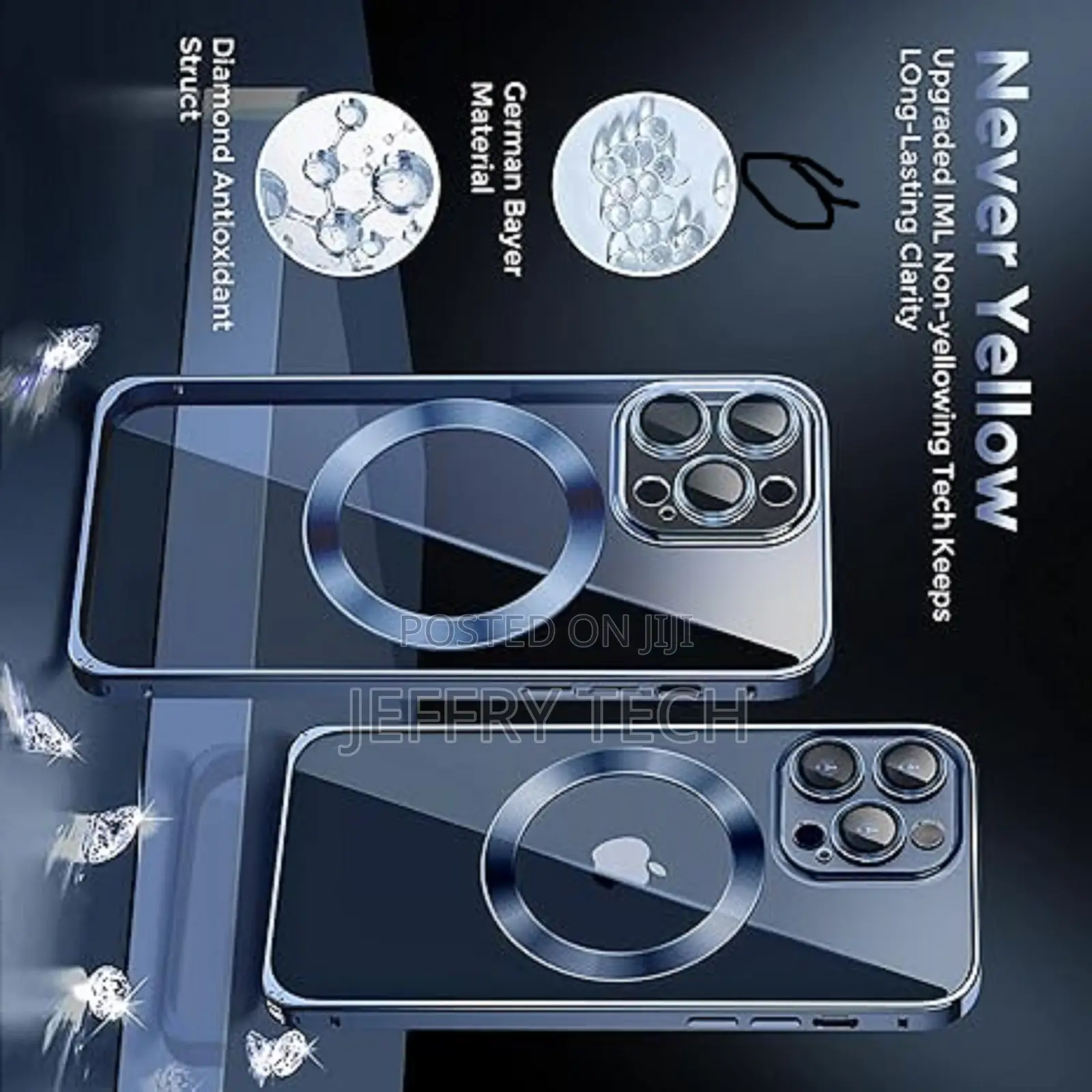 Kmambag Magnetic Clear Plated Case for iPhone 15 Pro