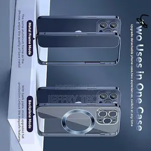 Kmambag Magnetic Clear Plated Case for iPhone 15 Pro
