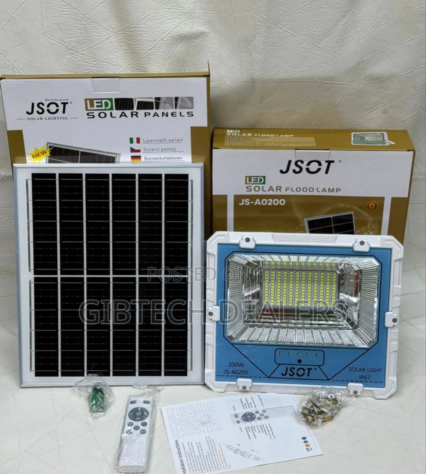 200w Solar Floodlight Dusk to Dawn Jsot Ip67
