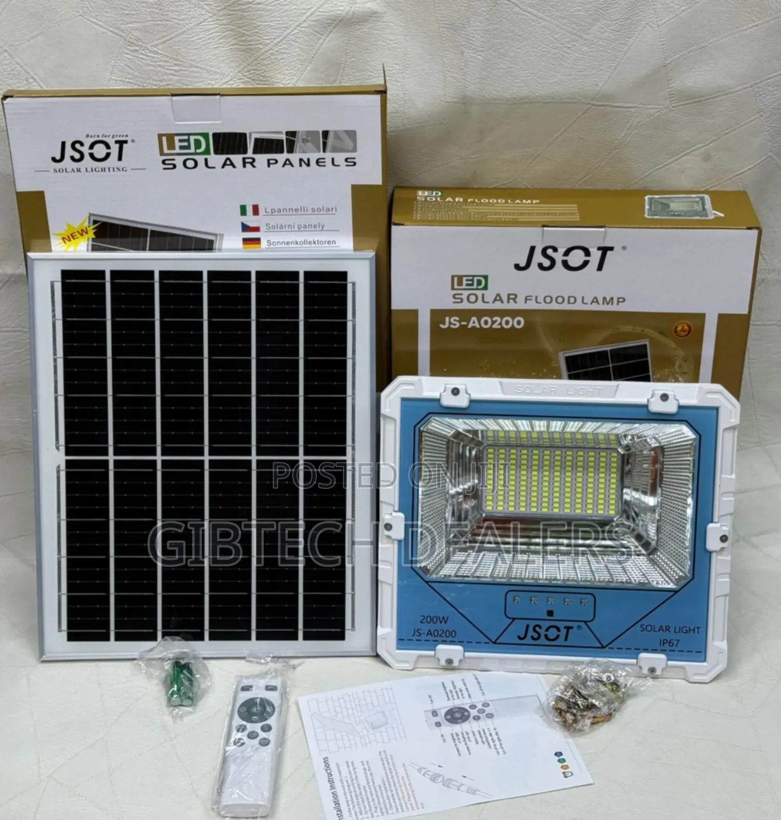 200w Solar Floodlight Dusk to Dawn Jsot Ip67