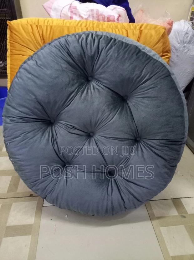Grey Round Floor Pillows - main view