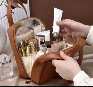 *Pu Leather Multi_function Cosmetics Bag