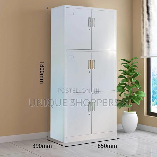 6 Locker Metallic Office Cabinet - main view