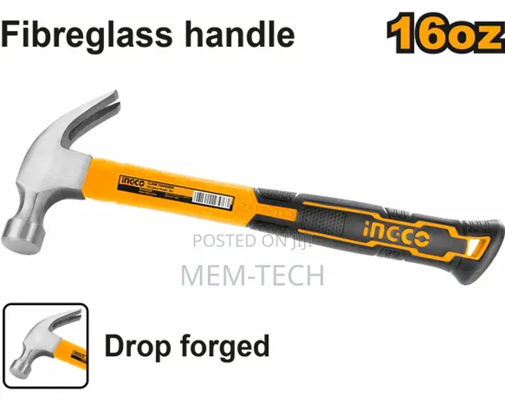 Ingco Hchs8016 Claw Hammer" Weight:16oz/450g