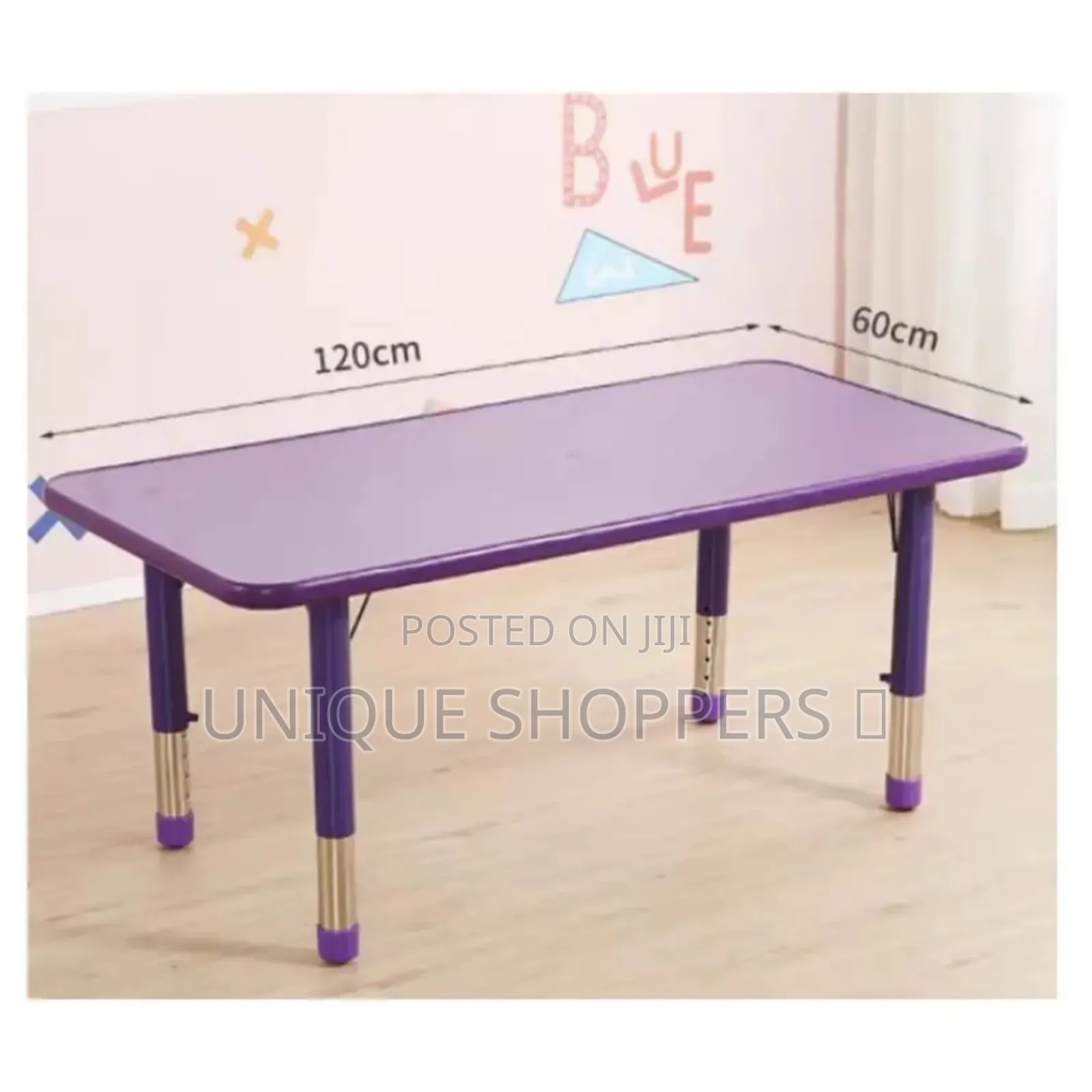 Wooden Top Kindergarten Table With Adjustable Height
