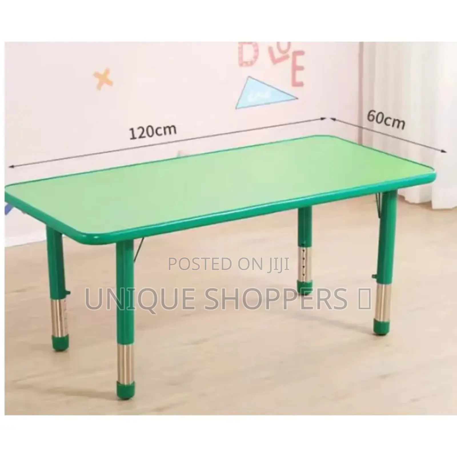 Wooden Top Kindergarten Table With Adjustable Height