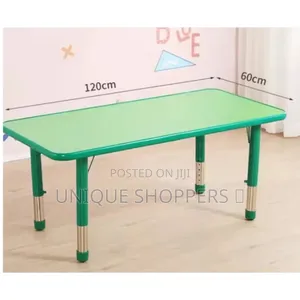 Wooden Top Kindergarten Table With Adjustable Height