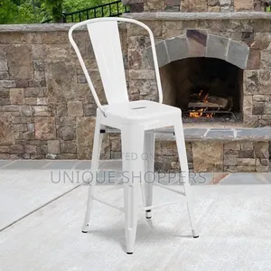 Metallic Bistro Kitchen Island Stools With Backrest