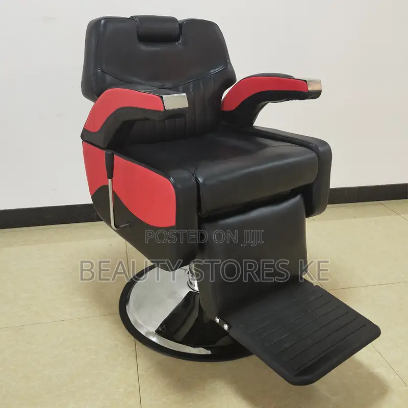 Black Red Jumbo Barber Seat /Kinyozi Chair/Barber Chair