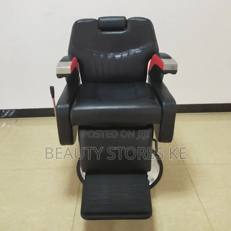 Black Red Jumbo Barber Seat /Kinyozi Chair/Barber Chair