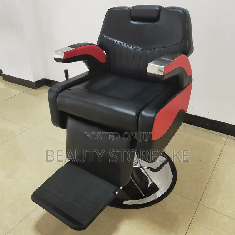 Black Red Jumbo Barber Seat /Kinyozi Chair/Barber Chair