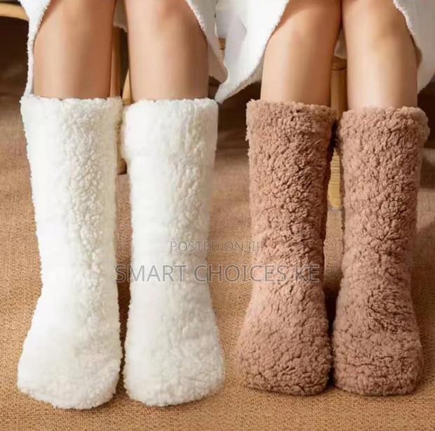Unisex Fuzzy Fluffy Socks Coral Fleece Thickened Solid Color